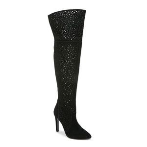 Fergie Destiny Black Suede Over The Knee Boots 8